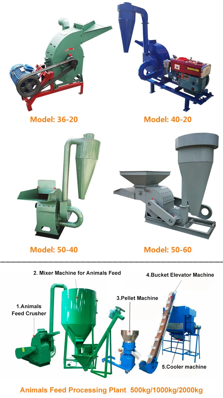 Cassava Crushing Machine for Sale Small Poultry Feed Hammer Mill