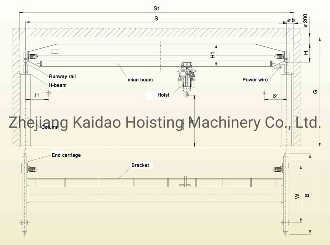 China Manufacturer Drawing Avaliable 1-100ton Workshop Usage Crane